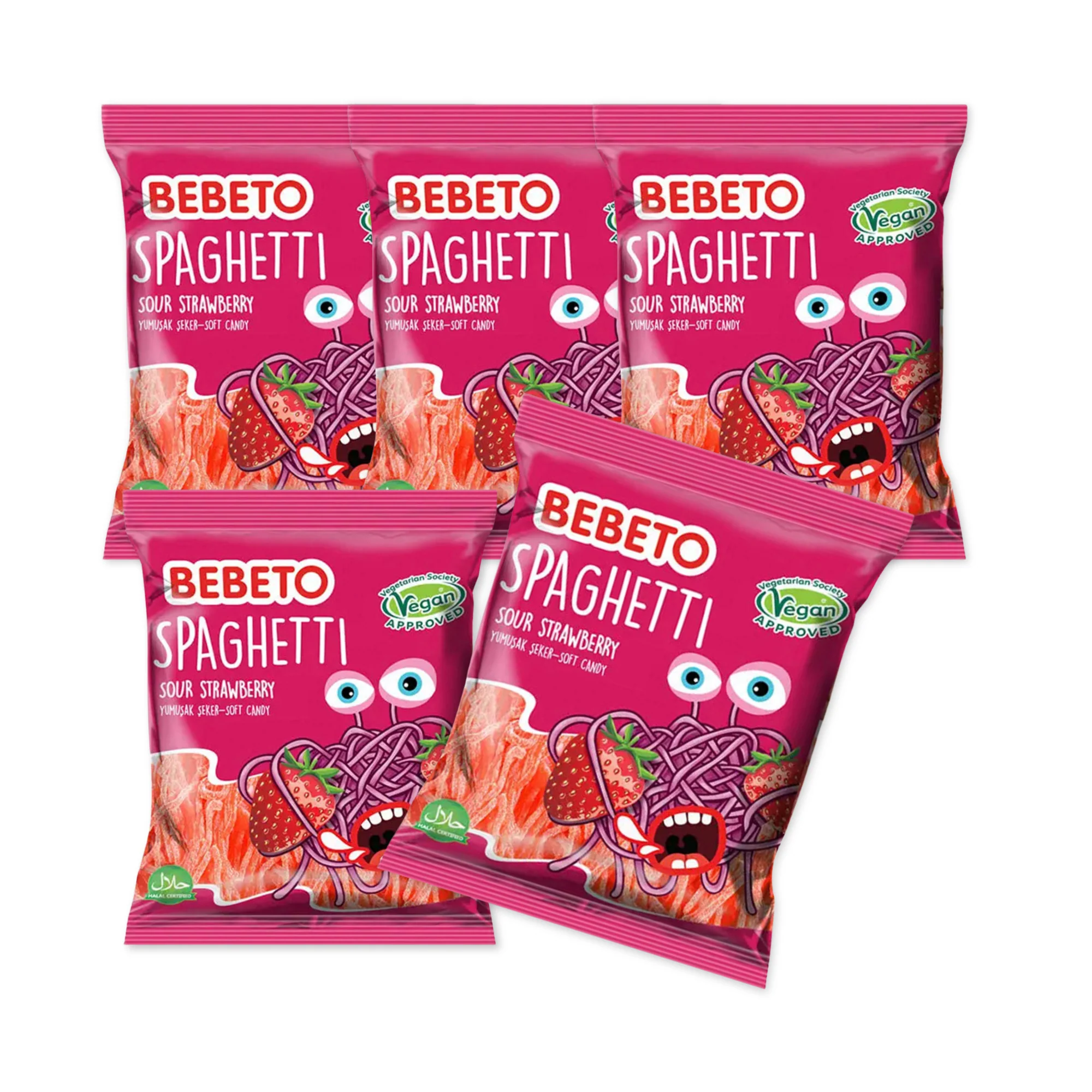Bebeto Spaghetti Sour Strawberry - Image 3