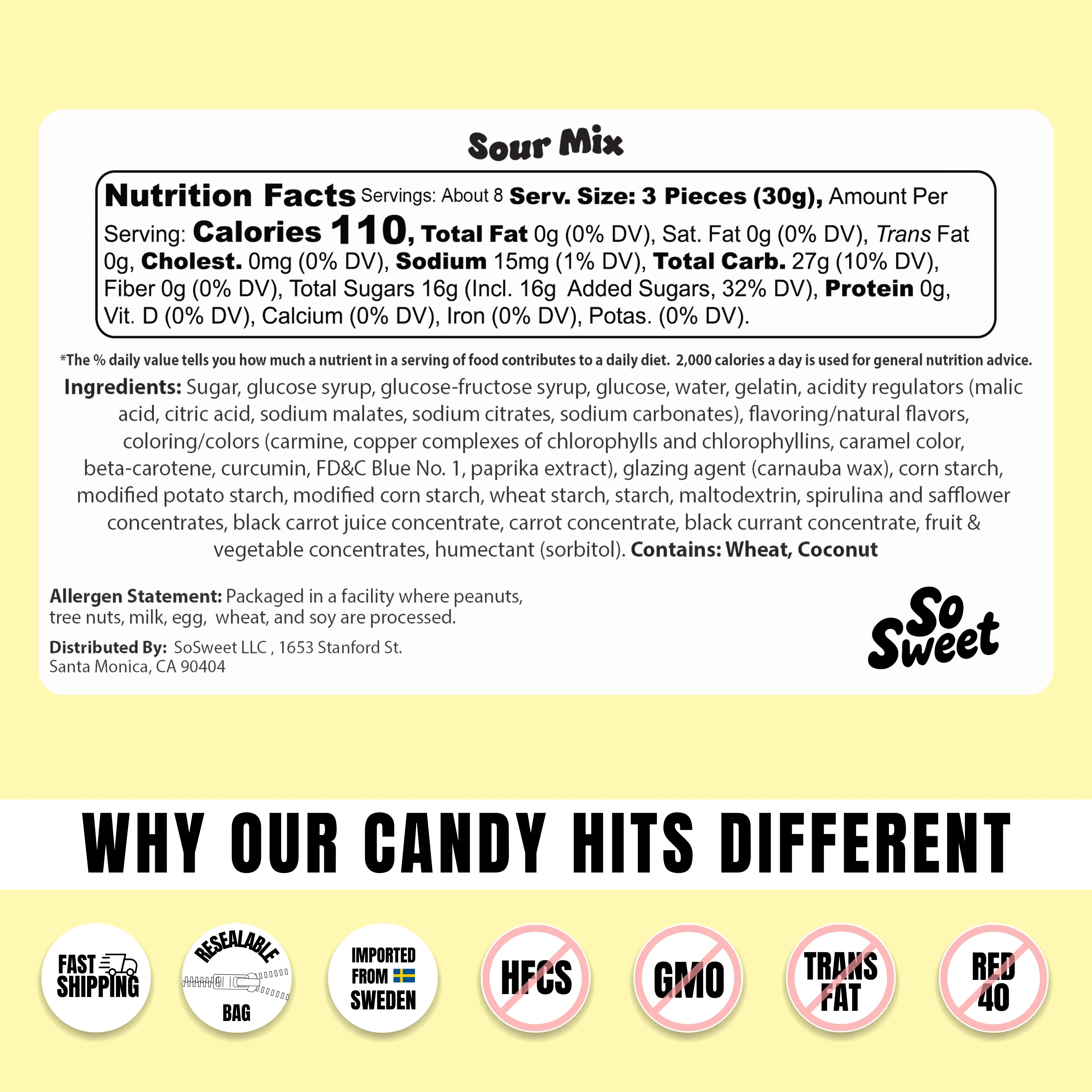 Swedish Candy 1/2lb Sour Mix - Image 5