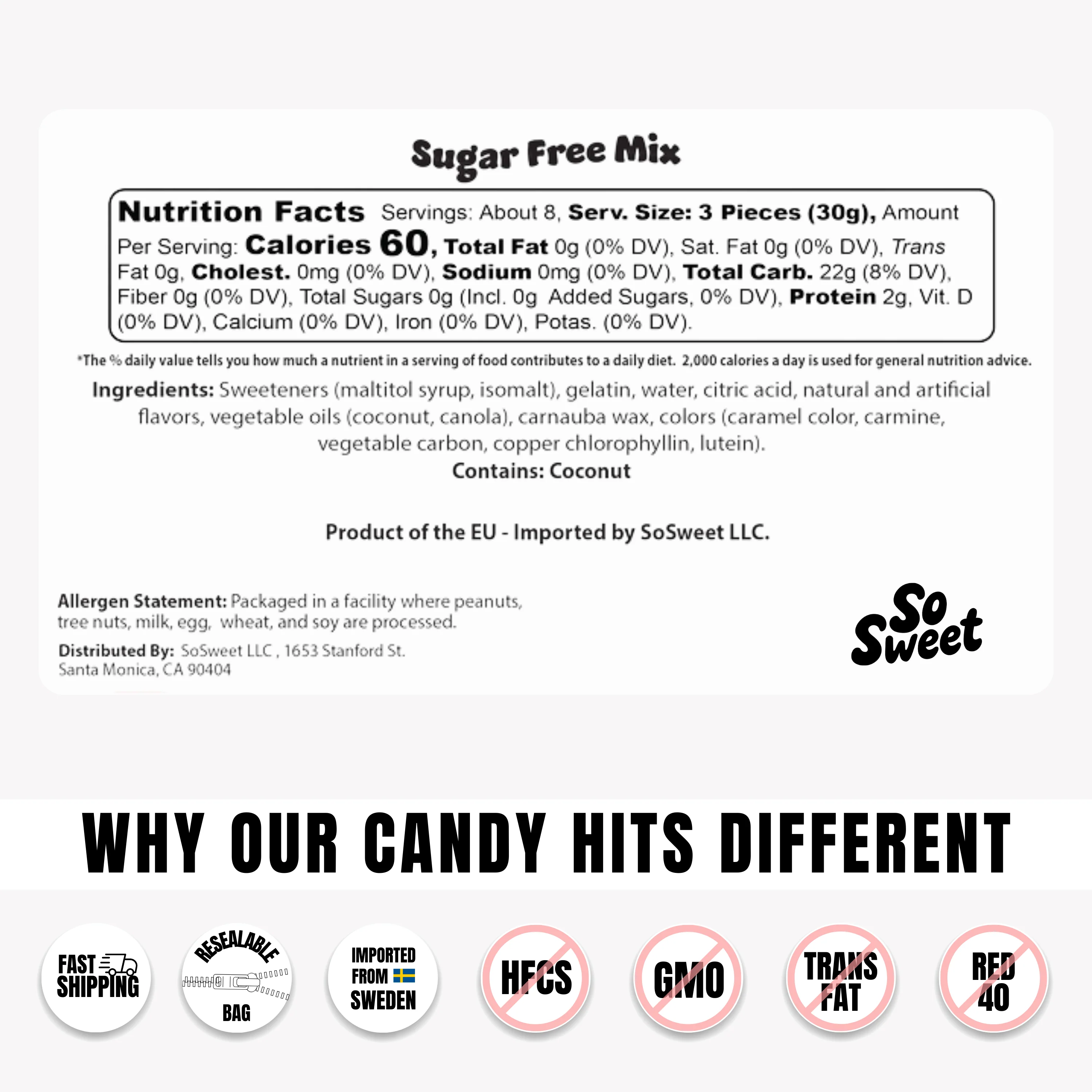 Swedish Candy 100% Sugar Free Mix - Image 5