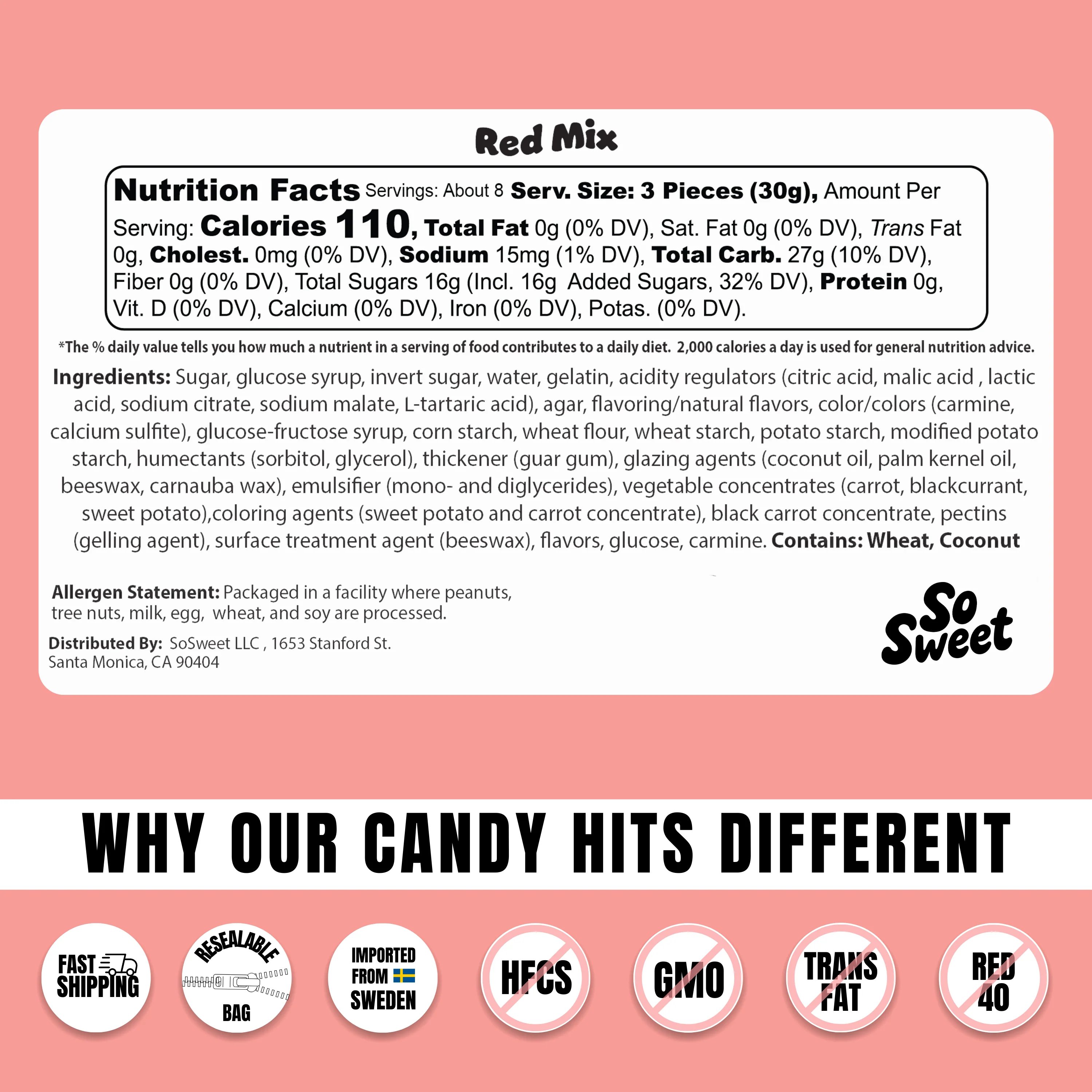 Swedish Candy 1/2lb Red Mix - Image 5