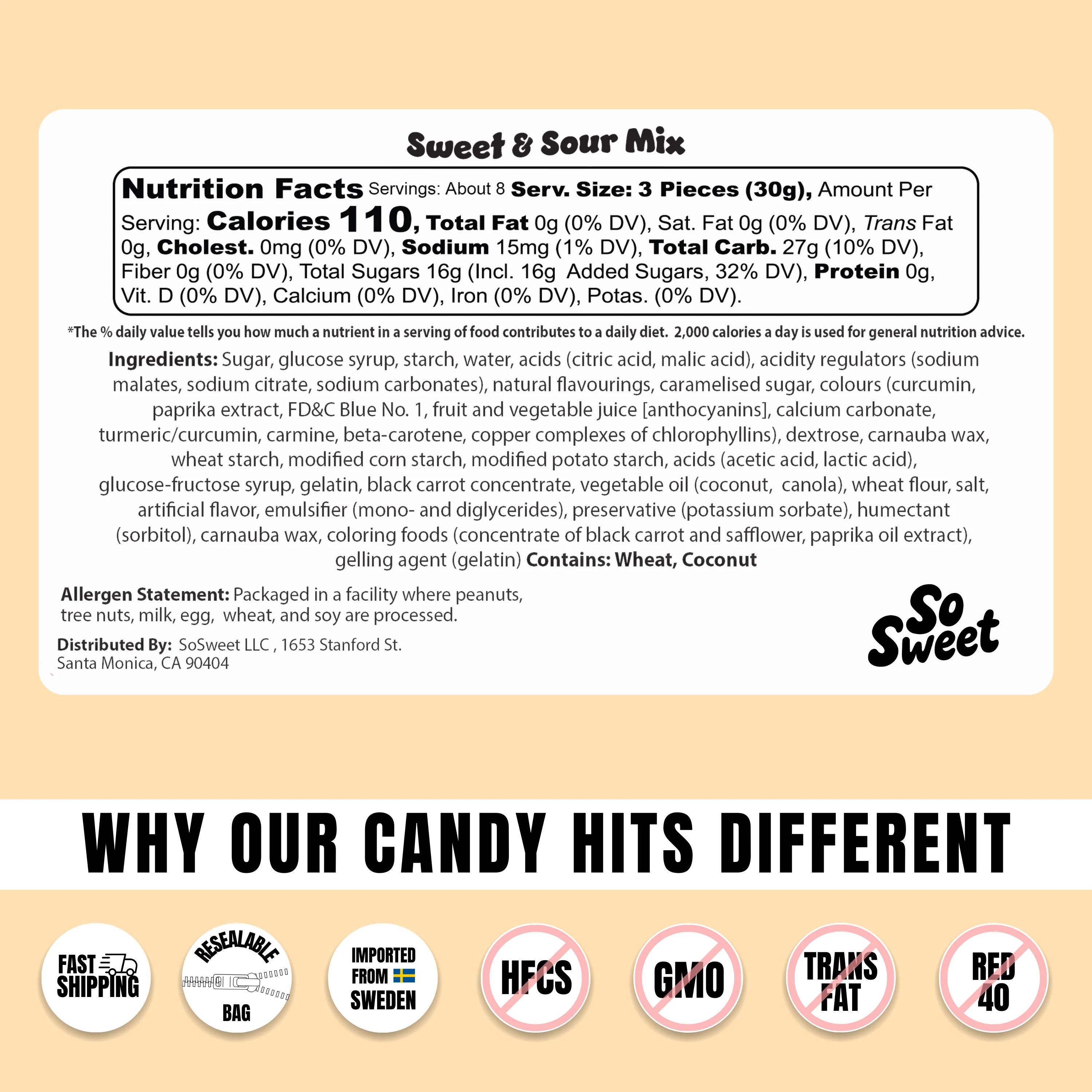 Swedish Candy Sweet & Sour 1/2lb Mix - Image 5